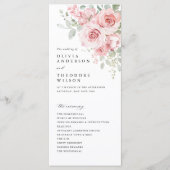 Programme Cérémonie de mariage floral rose carmin (Devant)