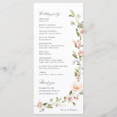 Programme Cérémonie de mariage floral rose pêche (Dos)