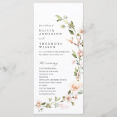Programme Cérémonie de mariage floral rose pêche (Devant)