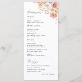 Programme Cérémonie de mariage floral rose poussiéreuse (Dos)