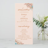 Programme Cérémonie de mariage florale boho moderne (Debout devant)