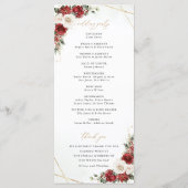 Programme Cérémonie de mariage florale d'hiver en or de Bour (Dos)