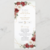 Programme Cérémonie de mariage florale d'hiver en or de Bour (Devant)