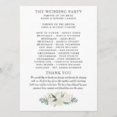 Programme Cérémonie de mariage florale en crème doré (Dos)