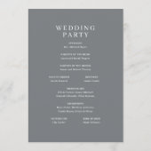 Programme Cérémonie de mariage géométrique gris élégant (Dos)