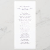 Programme Cérémonie de mariage Lavande Classique à motif flo (Dos)