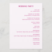 Programme Cérémonie de mariage magenta sophistiquée (Dos)