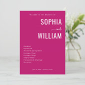 Programme Cérémonie de mariage magenta sophistiquée (Debout devant)
