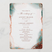 Programme Cérémonie de mariage moderne en terre cuite abstra (Devant)