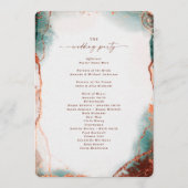 Programme Cérémonie de mariage moderne en terre cuite abstra (Dos)