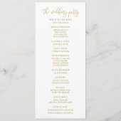 Programme Cérémonie de mariage Moderne Rebond Calligraphie O (Dos)
