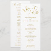 Programme Cérémonie de mariage Moderne Rebond Calligraphie O (Devant / Derrière)