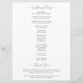 Programme Cérémonie de Mariage noir blanc de Magnolia Art mo (Dos)