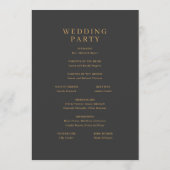 Programme Cérémonie de mariage or gris foncé élégant (Dos)