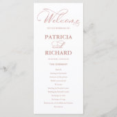 Programme Cérémonie de Mariage Ordre de la Cérémonie Program (Devant)