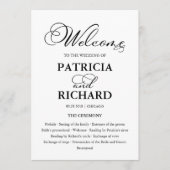 Programme Cérémonie de mariage Ordre de service Élégant prog (Devant)