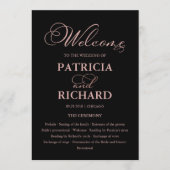 Programme Cérémonie de mariage Ordre de service Élégant prog (Devant)