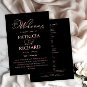 Programme Cérémonie de mariage Ordre de service Élégant prog