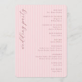 Programme Cérémonie de mariage rose élégante (Dos)