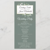 Programme Cérémonie de Mariage rustique du coton du pays du  (Dos)