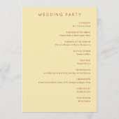 Programme Cérémonie de mariage serein feuille d'automne beig (Dos)