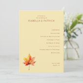 Programme Cérémonie de mariage serein feuille d'automne beig (Debout devant)