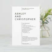 Programme Cérémonie de Mariage simple Black Split Marge (Debout devant)