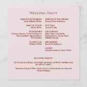 Programme Cérémonie de Mariage simple de Crimson et de Rose  (Dos)