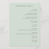 Programme Cérémonie de mariage sous l'arbre vert serein (Dos)