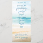 Programme Cérémonie de mariage sur la plage (Dos)