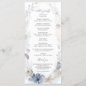 Programme Cérémonie de mariage sur la plage côtière bleue (Dos)