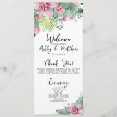 Programme Cérémonie de mariage tropical fleuri (Devant)