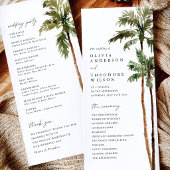 Programme Cérémonie de mariage tropical sous les palmiers