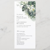 Programme Cérémonie de mariage tropicale Monstera Vert Sauge (Devant)