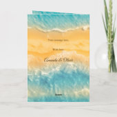 Programme Cérémonie de Mariage Turquoise Coastal Chic Golden (Dos)