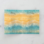 Programme Cérémonie de Mariage Turquoise Coastal Chic Golden (Intérieur)