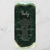 Programme Cérémonie de Mariage turquoise Green & Gold Agate (Dos)