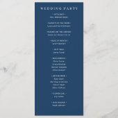 Programme Cérémonie de mariage typographique élégante en ble (Dos)