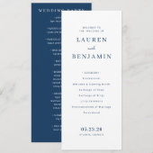 Programme Cérémonie de mariage typographique élégante en ble (Devant / Derrière)