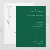 Programme Cérémonie de mariage vert élégant (Devant / Derrière)