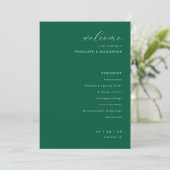 Programme Cérémonie de mariage vert élégant (Debout devant)