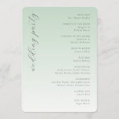 Programme Cérémonie de mariage vert pastel serein (Dos)