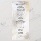 Programme Cérémonie de pivoine Floral Gold Grey Silver (Dos)