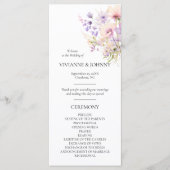 Programme Cérémonie de violet violet de lavande florale fleu (Devant)