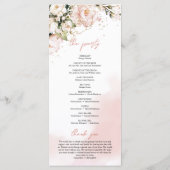 Programme Cérémonie des Mariages Boho Roses rose pâle (Dos)