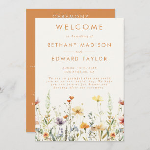 Programme Cérémonie des Mariages Fleurs sauvages rustiques