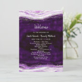 Programme Cérémonie du Mariage Amethyst Purple & Silver Geod (Debout devant)