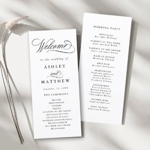 Programme Cérémonie du Mariage de calligraphie Tourbillonnan