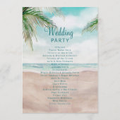 Programme Cérémonie du Mariage de la scène de la plage peint (Dos)