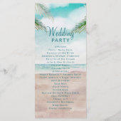 Programme Cérémonie du Mariage de la scène de la plage peint (Dos)